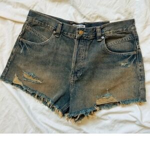 Free People We The Free High Waist Overdyed Denim Short Size 26 NWOT